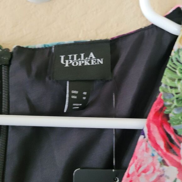 Ulla Popken Maxi Dress Plus Size 18 Floral Flowy V Neck Lined Tie Back Nwt - Picture 3 of 9